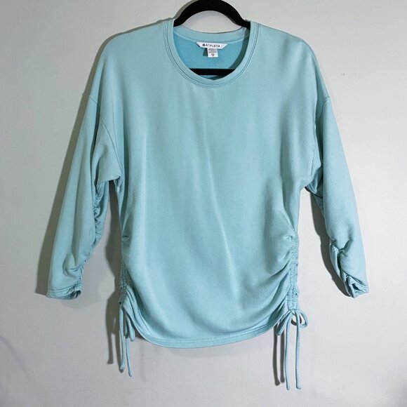 Athleta | Lombard Ruched‎ Sweatshirt in Reef Green | Size Small Women's - Picture 3 of 11